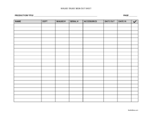 Walkie Talkie Sign Out Sheet